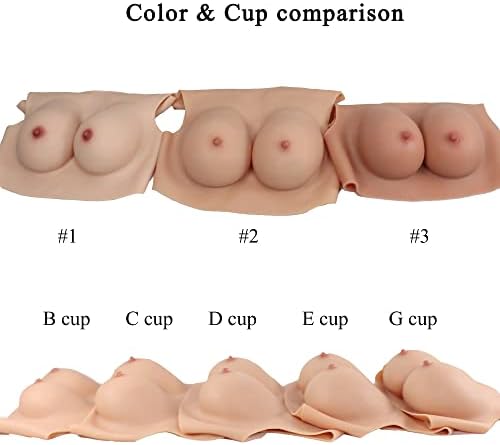 Crossdresser Silicone Breast Forms Fake Boobs Breastplate for Drag Queen Transgender B-I Cup (Silicone-Filled Breast Plate)