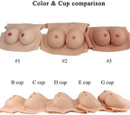 Crossdresser Silicone Breast Forms Fake Boobs Breastplate for Drag Queen Transgender B-I Cup (Silicone-Filled Breast Plate)