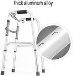 Foldable Shower Chair,Geriatric Elderly - Adjustable Height Mobility Aid Walking Frame,Crutch with Padded Seat