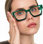 livho Oversized Eyewear Frame for Woman and Men - Rectangle Fashion Glasses for Computer, Chic Preppy Frame