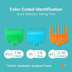 Clipper Guards Set Compatible with Most Wahl Clippers, Clipper Guides Replacement - Guard Number: #1/2, #1 and #1 1/2 (Length: 1/16 inch, 1/8 inch and 3/16 inch)