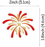 50 PCS Edible Firework Cupcake Toppers Happy Birthday Cake Toppers Wafer Paper Fireworks Birthday Party Decorations for Wedding Graduation Valentine's Day Party Cake Decorations Supplies Red