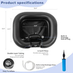 Inflatable Shampoo Basin, Portable Shampoo Bowl with Neck Support and Drain Hose for bedridden People, Portable Shampoo Sink for The Elderly, Disabled, Pregnant Women, Injured People (Black)