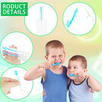 72 Pcs Individually Wrapped Mini Toothbrushes Bulk 5-in-1 Disposable Portable Toothbrushes with Mint Toothpaste Tongue Scraper Floss Pick for Home Travel Hotel Post-Meal Cleaning