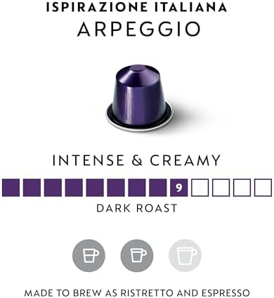 Nespresso Capsules OriginalLine, Arpeggio, Dark Roast Espresso, 50-Count Espresso Coffee Pods