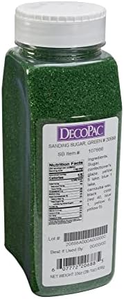 DecoPac Sanding Sugar | Green Edible Sugar Sprinkles | 33oz | Edible Sanding Sugar in Handheld Container | Made In USA | Sugar Sprinkle Mix For Cakes, Cupcakes, Cookies, Extra Large Pack | 33 Ounce - Green