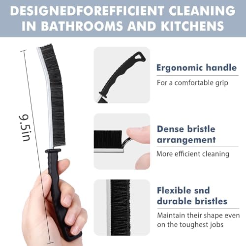 7Pcs Hard Bristle Crevice Cleaning Brush - Grout Cleaner Brush, Gap Cleaning Tools, Effective Tile Cleaning Brush for Household, Floor, Grout Lines, Tile, Flower Pots, Kitchen, Home Essentials Brush