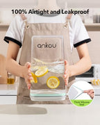 Ankou Airtight Food Storage Container with Pop Lid & 130ml Scoop, 4L/4.2qt *4 BPA-Free Cereal, Rice, Flour, Pasta & Snack Container, Stackable & Durable,Kitchen Pantry Organizer
