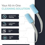 Reusable Microfiber Duster & Crevice Cleaning Brush | Versatile Cleaning Tools for Blinds, Window Tracks, Shutters, Baseboards, Kitchen Gaps | Microfiber Window & Space Cleaner (Pack of 2)