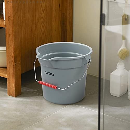 Ramddy 4 Packs 14 Quart Commercial Cleaning Bucket Pail, Heavy Duty Round Utility Pail, Gray