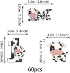 Rsstarxi 60 Pack Edible Cow 1st Birthday Cupcake Toppers Rice Paper Cow One Birthday Cupcake Picks for Cow Theme Baby Shower Kids First Birthday Party Cake Decorations Supplies