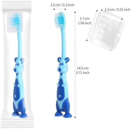 100 Pack Kids Toothbrush Bulk Soft Bristles Toddler Cute Toothbrush with Suction Cup, Includes Travel Covers, Individually Wrapped Toothbrushes for Kid Home School Daycare Camp (Kangaroo)