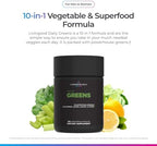 Livingood Daily Greens Capsules, Super Greens Supplement with Spirulina, Chlorella, Broccoli, Spinach, Celery, Lemon & More, Plant Based for Digestion & Gut Health, Non GMO, Vegetarian, 120 Ct