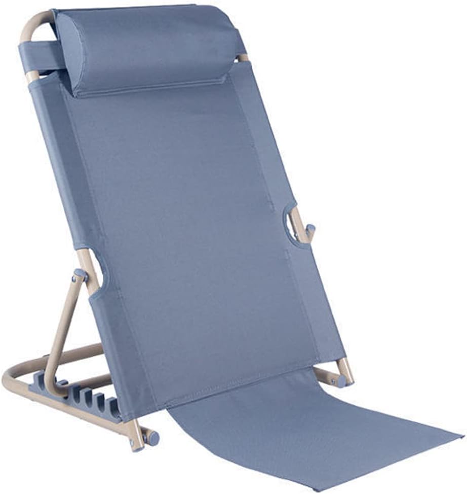 Folding Rest Breathable Bed Backrest, Portable Lifting Bed Backrest Support for Disability, with Adjustable Headrest,Gray
