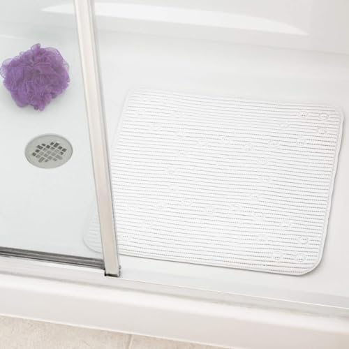 Duck Brand Clorox Cushioned Shower Mat, Non Slip Bathtub Mat with Suction Cups, 21 Inches x 21 Inches, White