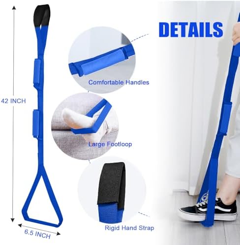 42 Inch Leg Lifter,Leg Lifter After Hip Replacement with Large Foot Loop,Mobility Aid for Disables and Elderly,Leg Lifter Strap for Knee Replacement Recovery Aids(Blue)