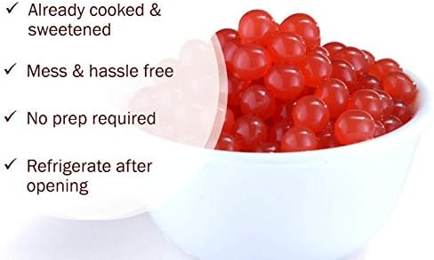 Strawberry Boba Pearls, Popping Bursting Boba, Bubble Pearls For Bubble Tea 1 Pound, No Artificial Colors (Strawberry, 1 LB Pack of 1)
