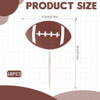 EupHHonycs 48 Pcs Football Cupcake Toppers, Sport Ball Cupcake Toothpicks for Football Themed Birthday Party Cake Decorations