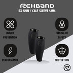 Rehband 5mm Neoprene Shin Calf Sleeve, Compression Support Men & Women for Calf and Shin, Promotes Blood Circulation, Ideal for Strength Training