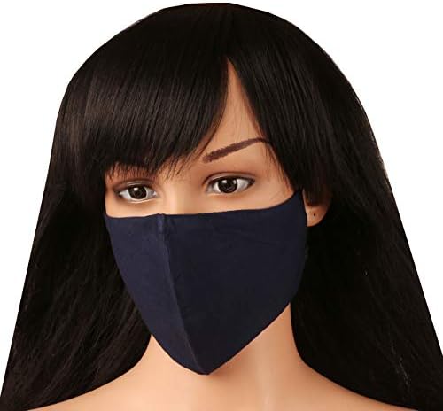Touchstone soft cotton filter pocket double layer face mask Reusable Machine Washable for men, women. (Pack of 3). Pink Maroon Navy Blue