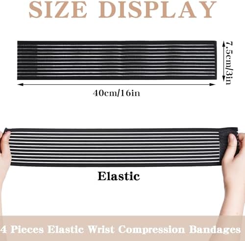 4pcs Elastic Ankle Compression Bandage, Adjustable Ankle Strap for Men Women, Breathable Ankle Band Heel Brace Wraps for Joint Pain Stabilising Ligament Basketball Running Tennis Soccer Football Volleyball, 70cm Black