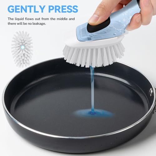 Dish Brush Refills 4 Pack, White Replacement Brush Heads Compatible with OXO Dish Brush & OXO Dish Scrubber