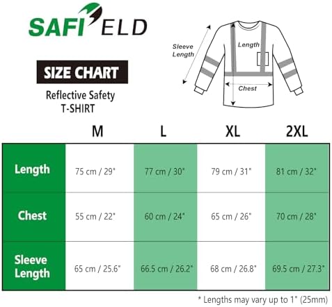 Hi Vis Safety Shirts for Men Reflective,High Visibility Work T-Shirt Short Long Sleeve with Pocket, 3 and 5 Pack