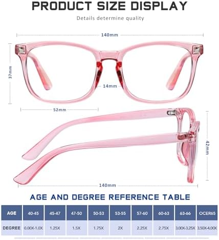Reading Glasses for Women Men - Blue Light Blocking UV Filter Computer Readers,Anti Eyestrain Eyeglasses