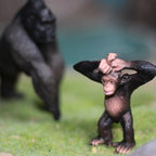 Gemini&Genius Gorilla Toys for Kids, Safari Animal Toys Gorilla with Baby Toy Figurines, Wildlife World Action Figure, Backyards Garden Flowerpot Room Decoration, Cup Cake Toppers for Kids