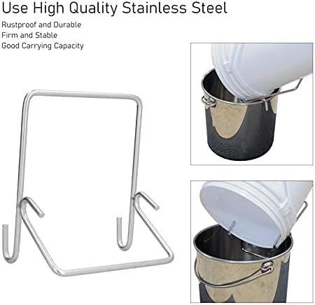 Stainless Steel Honey Bucket Rack, Firm Frame Honey Bucket Holder for Easy Pouring Ideal for Multiple Liquids