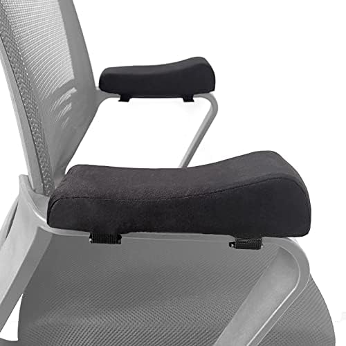 Office Chair Armrest Covers, Set of 2 Comfortable Armrest Elbow Pillow (2 Black Armrest Pillow)