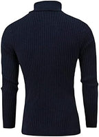 QZH.DUAO Men's Casual Slim Fit Turtleneck Pullover Sweaters Tops with Twist Patterned