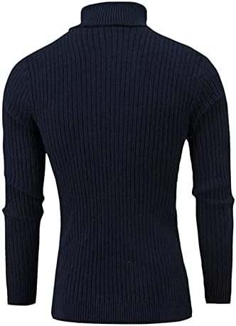 QZH.DUAO Men's Casual Slim Fit Turtleneck Pullover Sweaters Tops with Twist Patterned