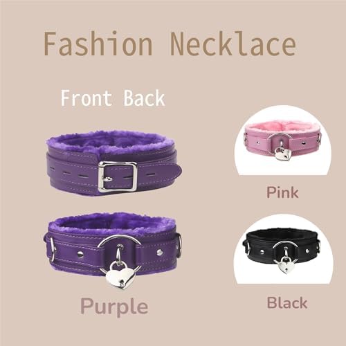 Punk Choker Collar for women with Love Lock Adjustable gothic Leather Choker Necklace for Women