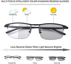 YIMI Progressive Photochromic Multifocus Reading Glasses UV400 Sun Readers Computer Anti Blue Light Glasses for Men Women