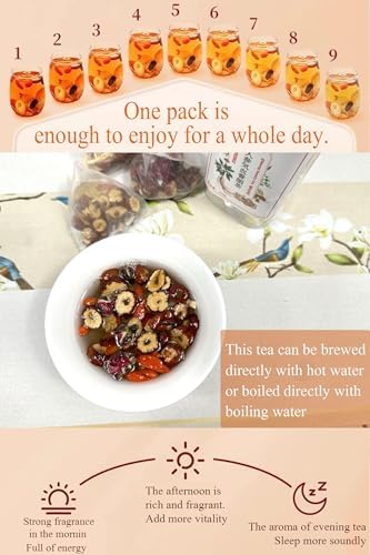 Ginseng Longan Rose Red Date Beauty Tea 300g (30bags) Jujube Fruit Goji Berry Tea Bags Women's Ginseng Eight Treasures Tea Red Date Longan Goji Berry Roses Wolfberry Angelica Astragalus Chinese Herbal No addition Caffeine Free 人参气血养颜茶 美容茶