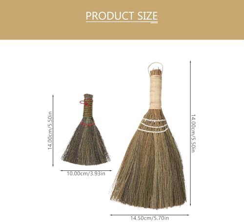 iplusmile Desktop Dust Broom Set 2pcs, Handheld Cleaning Brush with Gentle Thin Bristles, Short Handle Duster for Home Desktop and Small Surface Dust Removal