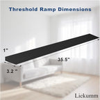 LIEKUMM 1" Rise Rubber Threshold Ramp for Doorways, 2500 lbs Heavy Duty Door Sill Ramp with Adhesive, Non-Slip Indoor Transition for Wheelchair, Walker & Robot Vacuum, Cuttable
