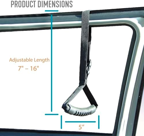 Stander CarCaddie, Car Safety Grab Bar for Adults, Seniors, and Elderly, Ergonomic Vehicle Support Handle with Adjustable Strap and Non-Slip Rubber Grip, Automotive Standing and Mobility Aid