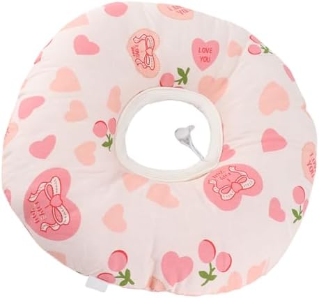 Brrnoo Piercing Pillow, Piercing for Side Sleepers Cotton Inflammation Pressure Sore Ear Guard Ear Guard 12.6 Inch (Heart Shape Light Pink) (Heart Shape Light Pink)
