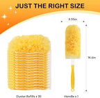 SetSail 30 Count Duster Refills for Swiffer Duster with 1 Handle Dusters for Cleaning Disposable Duster Refill Multi Surface 360 Duster Cleaner Kit for Ceiling Fan, Blind, Furniture