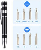 Mudder Pen Screwdriver Gifts Multitool Handy Tool 8 in 1 Magnetic Pocket Screwdriver Precision Function for Mini Gadgets(4 Pieces)