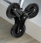 6 Wheel Shopping Trolley Folding Black Tri Wheel Stair Climbing or Curb with seat 96 x 43 x 27cm Canvas Waterproof Bag