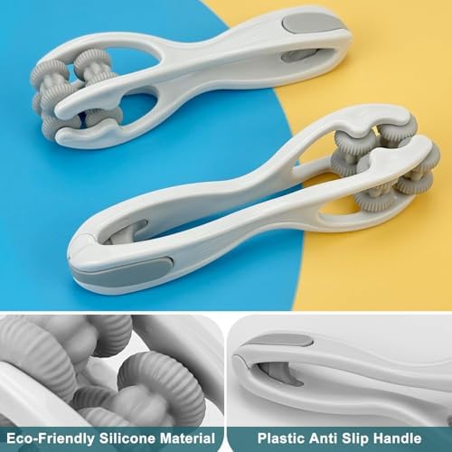 2pcs Finger Massager for Arthritis Finger Arthritis Pain Relief Manual Massage Tools Hand Massage Roller Thumb Massager for Woman Mothers Day Gift Palm Foot Acupressure Tool Grey