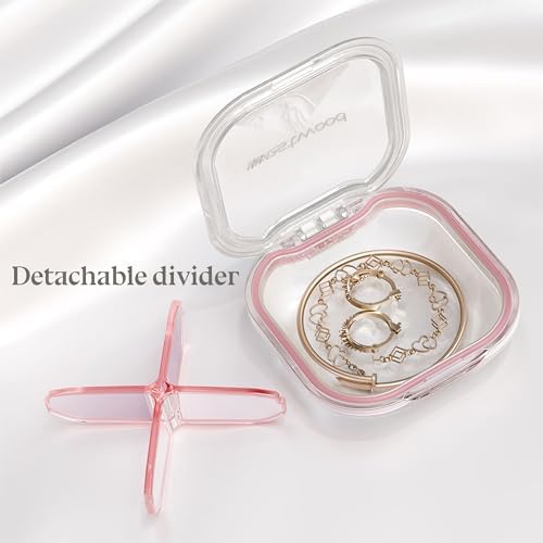 4-Compartment Pill Organizer, Small Pink Portable Pill Case for Daily Vitamins, Supplements & Medication, Travel-Friendly Compact Design, Stylish Cute Medicine Pill Box Pill Holder