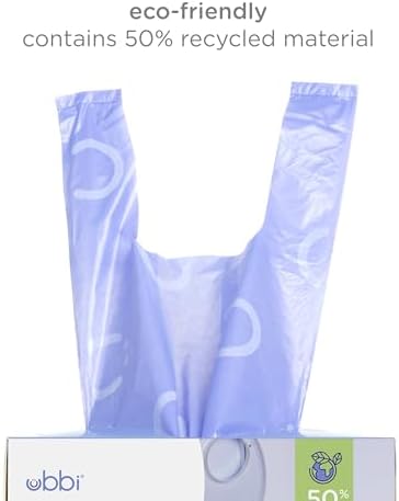 Ubbi Disposable Diaper Sacks, Lavender Scented, Easy-To-Tie Tabs, Diaper Disposal or Pet Waste Bags, 200 Count