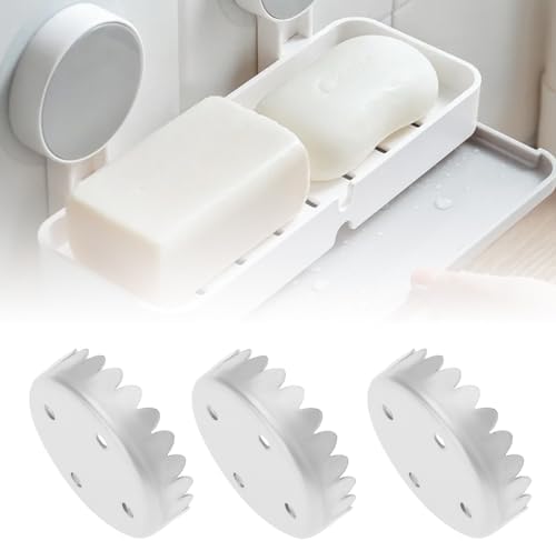 eMagTech 10PCS Magnetic Soap Holder Caps 4 Holes Metal Replacement Capsules for Soap Holder for Magnetic Soap Dish Universal Solid Soap Magnet 22x6mm