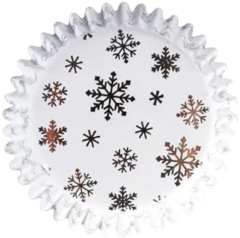 PME Christmas Foil-lined Cupcake Cases - Silver Snow (Pack of 60)