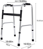 Folding Walker with Seat for Elderly Lightweight Height Adjustable Folding Walking Frame Mobility Aid Supports Up to 220lb(