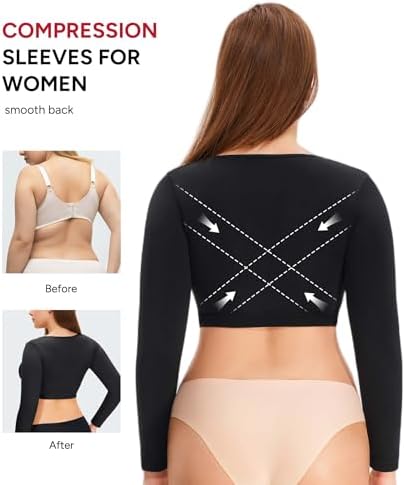 Nebility Arm Compression Sleeve Women Arm Shaper Post Surgery Post Surgery Front Closure Bra
